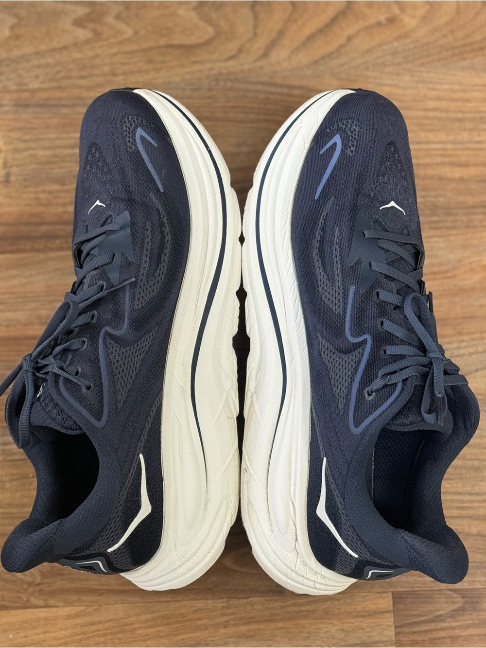HOKA Clifton 10 Men’s Running Shoes Navy White Size 13D Road Running - Picture 4 of 11